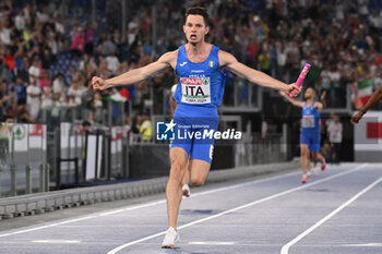 2024-06-12 - Filippo TORTU Gold Medal 4 x 100m Relay Men during European Athletics Championships 2024 at Olympic Stadium, on June 12, 2024 in Rome, Italy. - EUROPEAN ATHLETICS CHAMPIONSHIPS - INTERNATIONALS - ATHLETICS