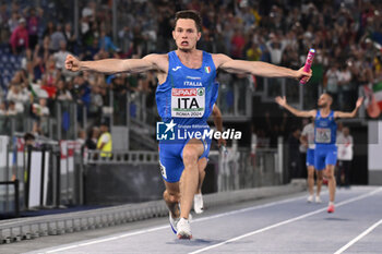 2024-06-12 - Filippo TORTU Gold Medal 4 x 100m Relay Men during European Athletics Championships 2024 at Olympic Stadium, on June 12, 2024 in Rome, Italy. - EUROPEAN ATHLETICS CHAMPIONSHIPS - INTERNATIONALS - ATHLETICS