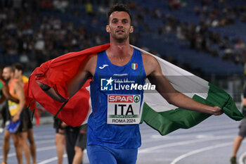 2024-06-12 - Riccardo MELI Silver Medal 4 x 400m Relay Men during European Athletics Championships 2024 at Olympic Stadium, on June 12, 2024 in Rome, Italy. - EUROPEAN ATHLETICS CHAMPIONSHIPS - INTERNATIONALS - ATHLETICS