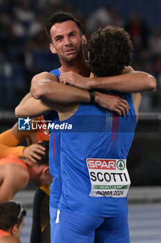 2024-06-12 - Riccardo MELI and Edoardo SCOTTI Silver Medal 4 x 400m Relay Men during European Athletics Championships 2024 at Olympic Stadium, on June 12, 2024 in Rome, Italy. - EUROPEAN ATHLETICS CHAMPIONSHIPS - INTERNATIONALS - ATHLETICS