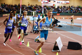 2024-02-23 - NARVE GILJE NORDAS (NOR) competes the 3000m Men Final during the World Athletics Indoor Tour Gold Madrid 24 on February 23, 2024 at Polideportivo Gallur in Madrid, Spain - ATHLETICS - WORLD INDOOR TOUR GOLD - MADRID 2024 - INTERNATIONALS - ATHLETICS