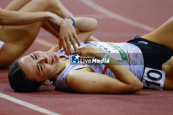 2024-02-23 - LUDOVICA CAVALLI (ITA) reacts after winning the 1500m Women Final during the World Athletics Indoor Tour Gold Madrid 24 on February 23, 2024 at Polideportivo Gallur in Madrid, Spain - ATHLETICS - WORLD INDOOR TOUR GOLD - MADRID 2024 - INTERNATIONALS - ATHLETICS