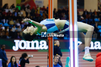 2024-02-23 - UNA STANCEV STEVANOVIC (ESP) competes the High Jump during the World Athletics Indoor Tour Gold Madrid 24 on February 23, 2024 at Polideportivo Gallur in Madrid, Spain - ATHLETICS - WORLD INDOOR TOUR GOLD - MADRID 2024 - INTERNATIONALS - ATHLETICS