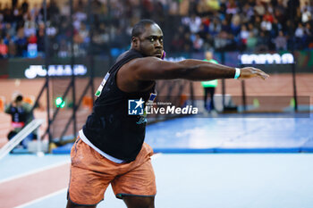 23/02/2024 - RAJINDRA CAMPBELL (JAM) competes in the Shot Put Men Final during the World Athletics Indoor Tour Gold Madrid 24 on February 23, 2024 at Polideportivo Gallur in Madrid, Spain - ATHLETICS - WORLD INDOOR TOUR GOLD - MADRID 2024 - INTERNAZIONALI - ATLETICA