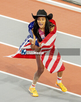 03/03/2024 - Tara Davis-Woodhall (USA) Gold medal, Long Jump Women during the 2024 World Athletics Indoor Championships on 3 March 2024 at Commonwealth Arena in Glasgow, Scotland - ATHLETICS - WORLD ATHLETICS INDOOR CHAMPIONSHIPS 2024 - INTERNAZIONALI - ATLETICA