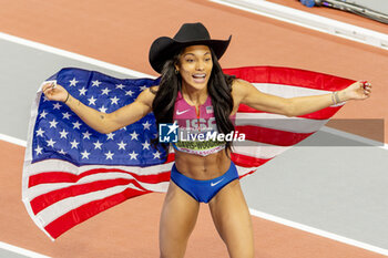 03/03/2024 - Tara Davis-Woodhall (USA) Gold medal, Long Jump Women during the 2024 World Athletics Indoor Championships on 3 March 2024 at Commonwealth Arena in Glasgow, Scotland - ATHLETICS - WORLD ATHLETICS INDOOR CHAMPIONSHIPS 2024 - INTERNAZIONALI - ATLETICA