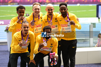 2024-06-09 - Germany winning the team bronze medal in the half marathon at the Olympic Stadium in Rome, June 9, 2024 - EUROPEAN ATHLETICS CHAMPIONSHIPS - INTERNATIONALS - ATHLETICS
