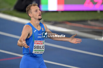 11/06/2024 - Alessandro Sibilio of Italy wins the silver medal in the men's 400-meter hurdles at the European Athletics Championships Rome 2024 at the Olympic Stadium in Rome, June 11, 2024. - EUROPEAN ATHLETICS CHAMPIONSHIPS - INTERNAZIONALI - ATLETICA