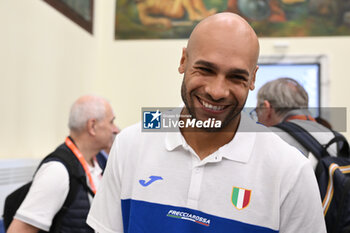 06/06/2024 - Marcell Jacobs during Official Press Conference of European Athletics Championships 2024 at CONI Honour Hall, on June 6, 2024 in Rome, Italy. - EUROPEAN CHAMPIONSHIPS - PRESS CONFERENCE - INTERNAZIONALI - ATLETICA