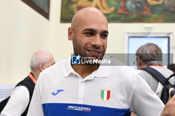 06/06/2024 - Marcell Jacobs during Official Press Conference of European Athletics Championships 2024 at CONI Honour Hall, on June 6, 2024 in Rome, Italy. - EUROPEAN CHAMPIONSHIPS - PRESS CONFERENCE - INTERNAZIONALI - ATLETICA