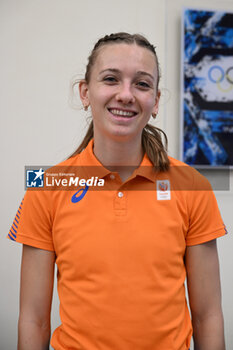 06/06/2024 - Femke Bol during Official Press Conference of European Athletics Championships 2024 at CONI Honour Hall, on June 6, 2024 in Rome, Italy. - EUROPEAN CHAMPIONSHIPS - PRESS CONFERENCE - INTERNAZIONALI - ATLETICA