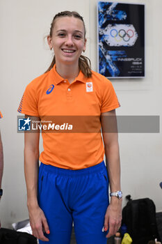 06/06/2024 - Femke Bol during Official Press Conference of European Athletics Championships 2024 at CONI Honour Hall, on June 6, 2024 in Rome, Italy. - EUROPEAN CHAMPIONSHIPS - PRESS CONFERENCE - INTERNAZIONALI - ATLETICA