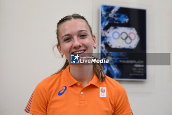 06/06/2024 - Femke Bol during Official Press Conference of European Athletics Championships 2024 at CONI Honour Hall, on June 6, 2024 in Rome, Italy. - EUROPEAN CHAMPIONSHIPS - PRESS CONFERENCE - INTERNAZIONALI - ATLETICA