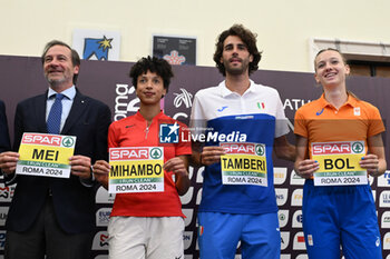 06/06/2024 - Stefano Mei, Malaika Mihambo, Gianmarco Tamberi and Femke Bol during Official Press Conference of European Athletics Championships 2024 at CONI Honour Hall, on June 6, 2024 in Rome, Italy. - EUROPEAN CHAMPIONSHIPS - PRESS CONFERENCE - INTERNAZIONALI - ATLETICA