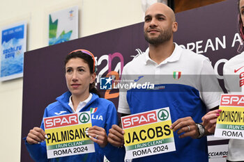 06/06/2024 - Antonella Palmisano and Marcell Jacobs during Official Press Conference of European Athletics Championships 2024 at CONI Honour Hall, on June 6, 2024 in Rome, Italy. - EUROPEAN CHAMPIONSHIPS - PRESS CONFERENCE - INTERNAZIONALI - ATLETICA