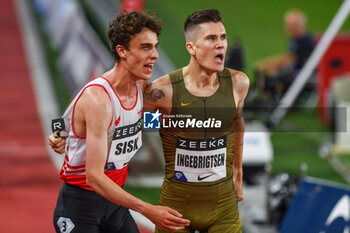 2024-07-12 - 1500 Men: SISK Pieter (BEL) - INGEBRIGTSEN Jakob (NOR) the winner - DIAMOND LEAGUE - HERCULIS MEETING INTERNATIONAL D'ATHLETISME - INTERNATIONALS - ATHLETICS