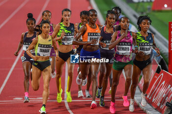 2024-07-12 - 5000M WOMEN: TANAKA Nozomi (JPN) - BATTOCLETTI Nadia (ITA) - AKIDOR Margaret (KEN) the winner - BELAYNEH Fantaye (ETH) - ALEMAYO Marta (ETH) - AMEBAW Likina (ETH) - DIAMOND LEAGUE - HERCULIS MEETING INTERNATIONAL D'ATHLETISME - INTERNATIONALS - ATHLETICS