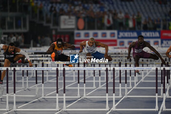 2024-08-30 - Lorenzo Ndele SIMONELLI (ITA) Orlando BENNETT (JAM) Sasha ZHOYA (FRA) Cordell TINCH (USA) compete in 110m Hurdles Men during the Diamond League Athletics 30th August 2024 at the Olimpic Stadium in Rome - GOLDEN GALA PIETRO MENNEA - INTERNATIONALS - ATHLETICS