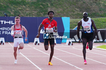 2024-06-28 - Pablo Matéo, Heat Men's 100 M during the French Athletics Championships 2024 on June 28, 2024 at Stade du Lac de Maine in Angers, France - ATHLETICS - FRENCH CHAMPIONSHIPS 2024 - INTERNATIONALS - ATHLETICS