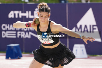 2024-06-28 - Auriana Lazraq-Khlass, Women's shot put during the French Athletics Championships 2024 on June 28, 2024 at Stade du Lac de Maine in Angers, France - ATHLETICS - FRENCH CHAMPIONSHIPS 2024 - INTERNATIONALS - ATHLETICS