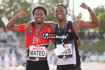 2024-06-28 - Pablo Matéo, Jeff Erius, Men's 100 M during the French Athletics Championships 2024 on June 28, 2024 at Stade du Lac de Maine in Angers, France - ATHLETICS - FRENCH CHAMPIONSHIPS 2024 - INTERNATIONALS - ATHLETICS