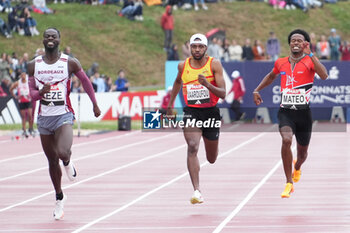 29/06/2024 - Ryan Zézé, Hachim Maaroufou, Pablo Matéo, Men's 200 M during the French Athletics Championships 2024 on June 29, 2024 at Stade du Lac de Maine in Angers, France - ATHLETICS - FRENCH CHAMPIONSHIPS 2024 - INTERNAZIONALI - ATLETICA