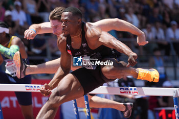 2024-06-30 - Wilhem Belocian, Heat Men's 110 M Hurdles during the French Athletics Championships 2024 on June 30, 2024 at Stade du Lac de Maine in Angers, France - ATHLETICS - FRENCH CHAMPIONSHIPS 2024 - INTERNATIONALS - ATHLETICS