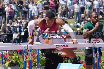 2024-06-30 - Sasha Zhoya, Men's 110 M Hurdles during the French Athletics Championships 2024 on June 30, 2024 at Stade du Lac de Maine in Angers, France - ATHLETICS - FRENCH CHAMPIONSHIPS 2024 - INTERNATIONALS - ATHLETICS