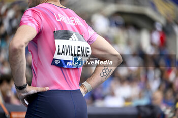 2024-07-07 - Tatoo of Renaud Lavillenie with London 2012 Olympic Games logo during the Meeting de Paris Wanda Diamond League 2024 athletics event on July 7, 2024 at Charlety stadium in Paris, France. Photo Victor Joly / DPPI - ATHLETICS - DIAMOND LEAGUE 2024 - PARIS - INTERNATIONALS - ATHLETICS