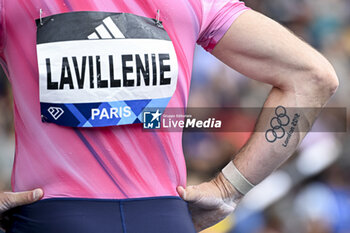 2024-07-07 - Tatoo of Renaud Lavillenie with London 2012 Olympic Games logo during the Meeting de Paris Wanda Diamond League 2024 athletics event on July 7, 2024 at Charlety stadium in Paris, France. Photo Victor Joly / DPPI - ATHLETICS - DIAMOND LEAGUE 2024 - PARIS - INTERNATIONALS - ATHLETICS