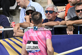 2024-07-07 - Renaud Lavillenie and his coach Philippe d'Encausse during the Meeting de Paris Wanda Diamond League 2024 athletics event on July 7, 2024 at Charlety stadium in Paris, France. Photo Victor Joly / DPPI - ATHLETICS - DIAMOND LEAGUE 2024 - PARIS - INTERNATIONALS - ATHLETICS