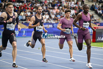 2024-07-07 - Gabriel Tual and Benjamin Robert during the Meeting de Paris Wanda Diamond League 2024 athletics event on July 7, 2024 at Charlety stadium in Paris, France. Photo Victor Joly / DPPI - ATHLETICS - DIAMOND LEAGUE 2024 - PARIS - INTERNATIONALS - ATHLETICS