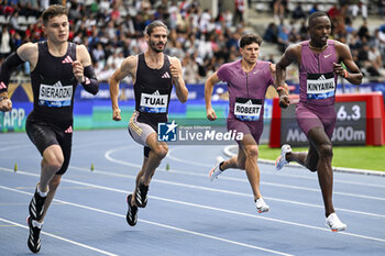 2024-07-07 - Gabriel Tual and Benjamin Robert during the Meeting de Paris Wanda Diamond League 2024 athletics event on July 7, 2024 at Charlety stadium in Paris, France. Photo Victor Joly / DPPI - ATHLETICS - DIAMOND LEAGUE 2024 - PARIS - INTERNATIONALS - ATHLETICS