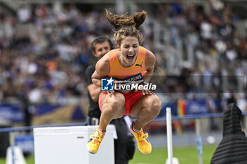 2024-07-07 - Yaroslava Mahuchikh after breaking the world record in the high jump during the Meeting de Paris Wanda Diamond League 2024 athletics event on July 7, 2024 at Charlety stadium in Paris, France. Photo Victor Joly / DPPI - ATHLETICS - DIAMOND LEAGUE 2024 - PARIS - INTERNATIONALS - ATHLETICS