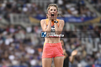 2024-07-07 - Yaroslava Mahuchikh after breaking the world record in the high jump during the Meeting de Paris Wanda Diamond League 2024 athletics event on July 7, 2024 at Charlety stadium in Paris, France. Photo Victor Joly / DPPI - ATHLETICS - DIAMOND LEAGUE 2024 - PARIS - INTERNATIONALS - ATHLETICS