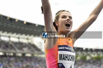 2024-07-07 - Yaroslava Mahuchikh after breaking the world record in the high jump during the Meeting de Paris Wanda Diamond League 2024 athletics event on July 7, 2024 at Charlety stadium in Paris, France. Photo Victor Joly / DPPI - ATHLETICS - DIAMOND LEAGUE 2024 - PARIS - INTERNATIONALS - ATHLETICS