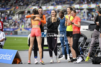 2024-07-07 - Yaroslava Mahuchikh after breaking the world record in the high jump during the Meeting de Paris Wanda Diamond League 2024 athletics event on July 7, 2024 at Charlety stadium in Paris, France. Photo Victor Joly / DPPI - ATHLETICS - DIAMOND LEAGUE 2024 - PARIS - INTERNATIONALS - ATHLETICS