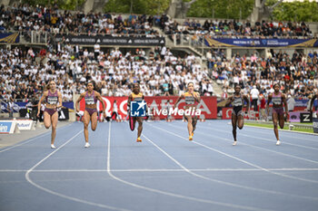 2024-07-07 - Zaynab DOSSO and women's atheltes in the 100m race running during the Meeting de Paris Wanda Diamond League 2024 athletics event on July 7, 2024 at Charlety stadium in Paris, France. Photo Victor Joly / DPPI - ATHLETICS - DIAMOND LEAGUE 2024 - PARIS - INTERNATIONALS - ATHLETICS