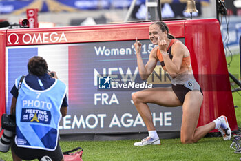 2024-07-07 - Agathe Guillemot breaking the French 1500m record during the Meeting de Paris Wanda Diamond League 2024 athletics event on July 7, 2024 at Charlety stadium in Paris, France. Photo Victor Joly / DPPI - ATHLETICS - DIAMOND LEAGUE 2024 - PARIS - INTERNATIONALS - ATHLETICS