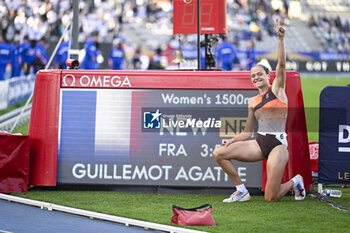 2024-07-07 - Agathe Guillemot breaking the French 1500m record during the Meeting de Paris Wanda Diamond League 2024 athletics event on July 7, 2024 at Charlety stadium in Paris, France. Photo Victor Joly / DPPI - ATHLETICS - DIAMOND LEAGUE 2024 - PARIS - INTERNATIONALS - ATHLETICS