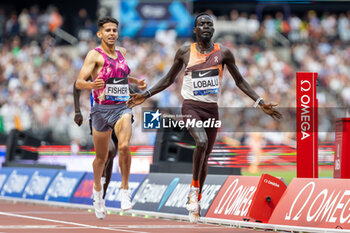 2024-07-20 - Dominic Lokinyomo Lobalu (SUI), Grant Fisher (USA), 3000m Men, during the Wanda Diamond League 2024, athletics meet on 20 July 2024 at the London Stadium in London, England - ATHLETICS - DIAMOND LEAGUE 2024 - LONDON - INTERNATIONALS - ATHLETICS