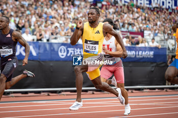 2024-07-20 - Noah Lyles (USA) wins the 100m Men during the Wanda Diamond League 2024, athletics meet on 20 July 2024 at the London Stadium in London, England - ATHLETICS - DIAMOND LEAGUE 2024 - LONDON - INTERNATIONALS - ATHLETICS