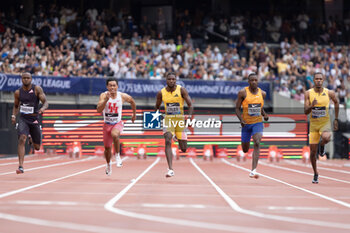 2024-07-20 - Akani Simbine (RSA), Louie Hinchliffe (GBR), Noah Lyles (USA), Letsile Tebogo (BOT), Zharnel Hughes (GBR), 100m Men during the Wanda Diamond League 2024, athletics meet on 20 July 2024 at the London Stadium in London, England - ATHLETICS - DIAMOND LEAGUE 2024 - LONDON - INTERNATIONALS - ATHLETICS