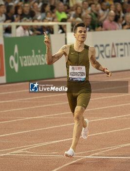 2024-08-22 - Lausanne Switzerland, 08 22 2024: Jakob Ingebrigtsen (NOR) wins 1500 m during Wanda Diamond League Athletissima Lausanne at the La Pontaise stadium. Patrick Dancel, Live Media - ATHLETISSIMA - INTERNATIONALS - ATHLETICS