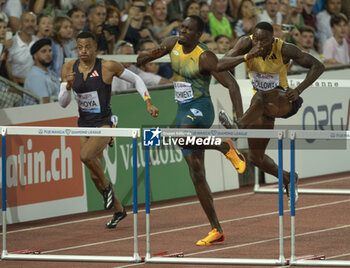 2024-08-22 - Lausanne Switzerland, 08 22 2024: Grant Holloway (USA) makes it second at 110m hurdles during Wanda Diamond League Athletissima Lausanne at the La Pontaise stadium. Patrick Dancel, Live Media - ATHLETISSIMA - INTERNATIONALS - ATHLETICS