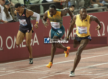 2024-08-22 - Lausanne Switzerland, 08 22 2024: Grant Holloway (USA) makes it second at 110m hurdles during Wanda Diamond League Athletissima Lausanne at the La Pontaise stadium. Patrick Dancel, Live Media - ATHLETISSIMA - INTERNATIONALS - ATHLETICS