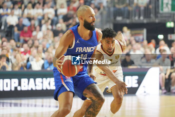 2024-07-06 - Evan Fournier of France during the International Friendly Basketball match between Germany and France on 6 July 2024 at Lanxess Arena in Cologne, Germany - BASKETBALL - FRIENDLY GAME - GERMANY V FRANCE - FRIENDLY MATCH - BASKETBALL