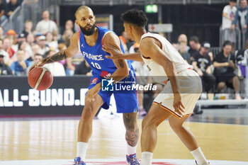 2024-07-06 - Evan Fournier of France during the International Friendly Basketball match between Germany and France on 6 July 2024 at Lanxess Arena in Cologne, Germany - BASKETBALL - FRIENDLY GAME - GERMANY V FRANCE - FRIENDLY MATCH - BASKETBALL