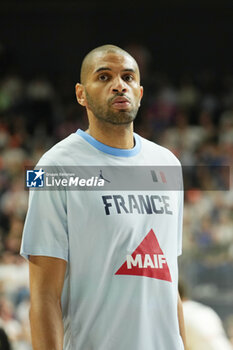 2024-07-06 - Nicolas Batum of France warms up during the International Friendly Basketball match between Germany and France on 6 July 2024 at Lanxess Arena in Cologne, Germany - BASKETBALL - FRIENDLY GAME - GERMANY V FRANCE - FRIENDLY MATCH - BASKETBALL