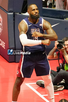 2024-07-20 - Lebron James of Team Usa during the International Friendly basketball match between USA and South Sudan on 20 July 2024 at O2 Arena in London, England - BASKETBALL - FRIENDLY GAME - USA V SOUTH SUDAN - FRIENDLY MATCH - BASKETBALL